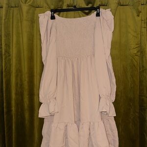 Elegant Off-Shoulder Beige Dress